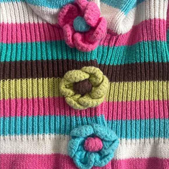 Maggie & Zoe Pink and Teal Striped Sweater - Picture 3 of 4